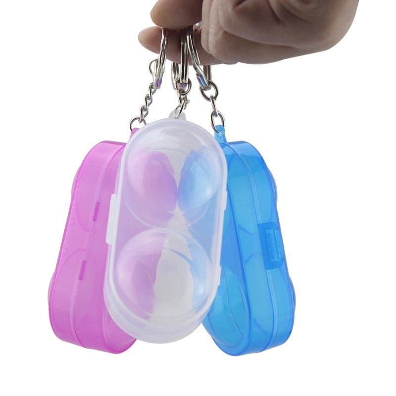 乒乓球收纳盒 乒乓专用40+球筒两只装保护盒钥匙链易携保护套球盒 - 图1