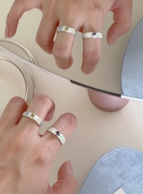 2026年原创设计新款多巴胺闺蜜对戒戒指甜辣可爱百搭小众卡通指环