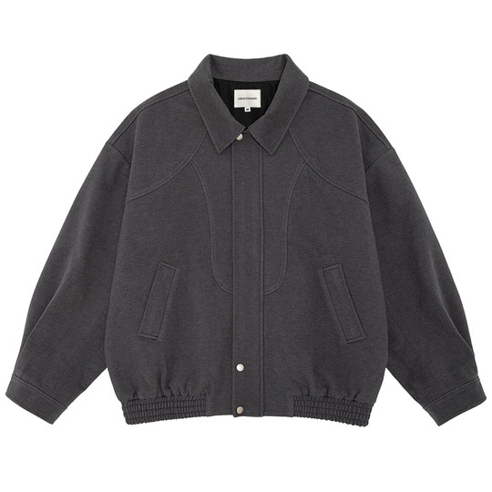 UrbanStandard日系复古美拉德毛呢外套男秋宽松翻领机车夹克外套