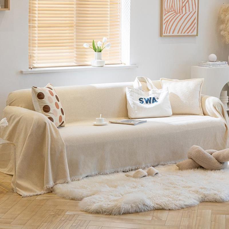 奶油风沙发盖布沙发垫四季通用坐垫子万能盖巾全盖高级感沙发套*