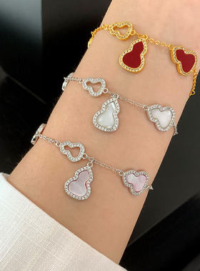 新款玛瑙显白手链女白贝母流苏