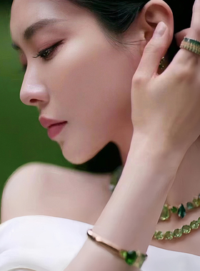 施家绿野仙踪糖果绿色宝石项链女