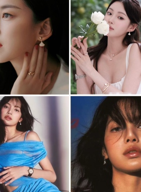 天然贝母小裙子耳环女纯银玫瑰金