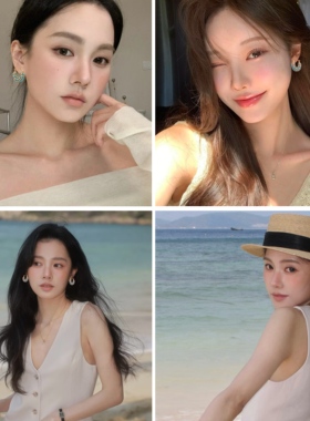 精致小米珠绿松石锆石耳环女老钱
