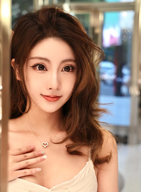 气质满钻爱心项链女独特漂亮精致