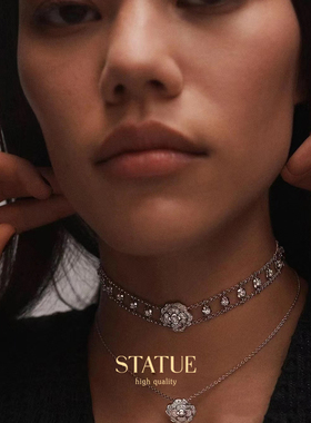 香风山茶花耳钉项链手链套装