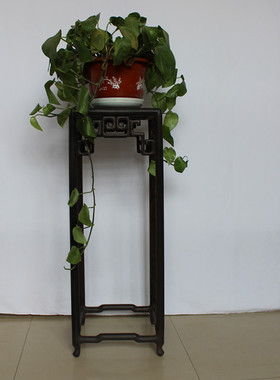 紫光檀花架明式花架京作家具花几东非黑黄檀小桌小茶几