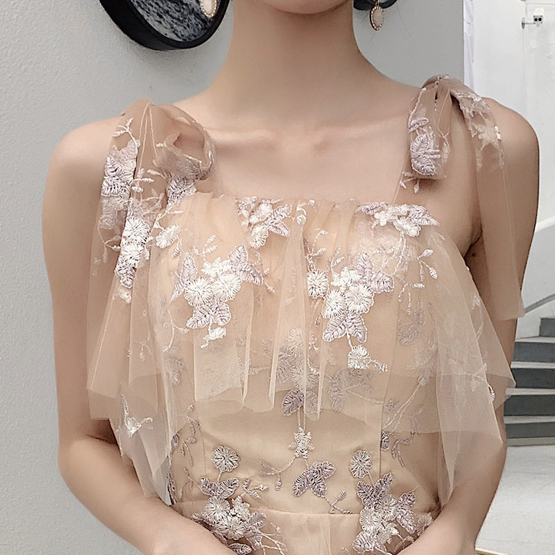 出租伴娘服女2024新款闺蜜姐妹团合唱团中长款显瘦演出派对小礼服