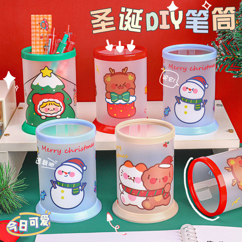 Cross-border Christmas folding pen holder creative diy