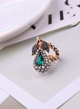 网红戒指女欧美宫廷风格复古合金