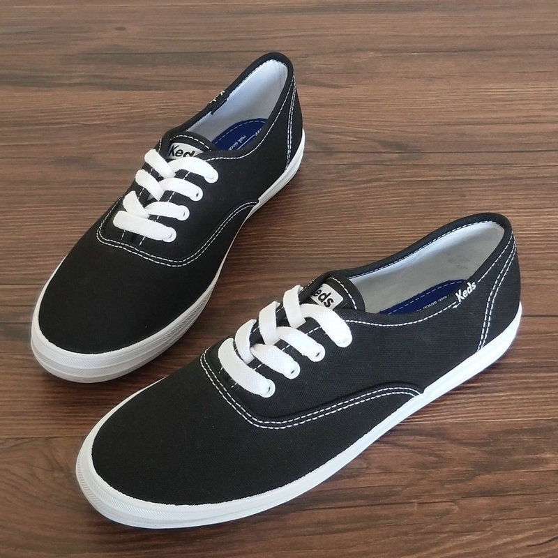 Keds小白鞋薄底帆布四色纯色系带百搭学生韩版休闲透气郑秀晶同款 - 图2