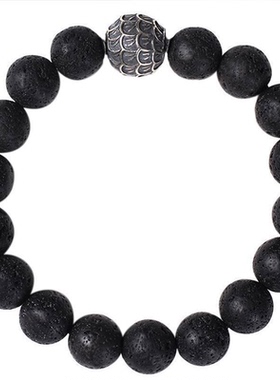 高级感小众火山石手链男生