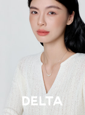 DELTA微笑珍珠项链s925银锁骨链