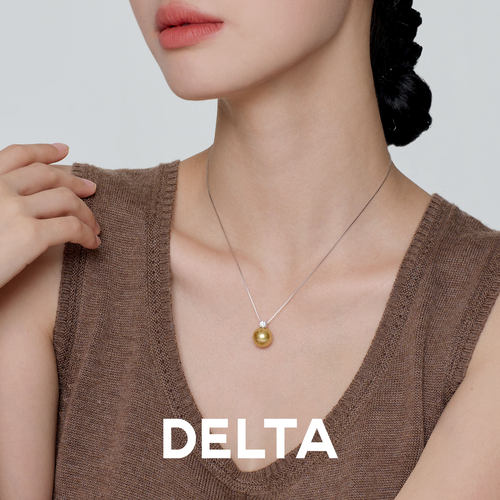 DELTA澳白珍珠s925纯银项链真多麻锁骨链女款高级感轻奢吊坠颈链 - 图1