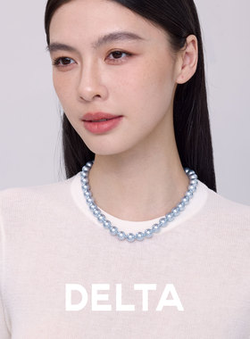 蓝玫瑰串珠项链女款2026新款