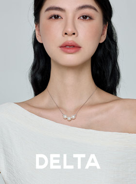 DELTA三颗澳白珍珠项链纯银