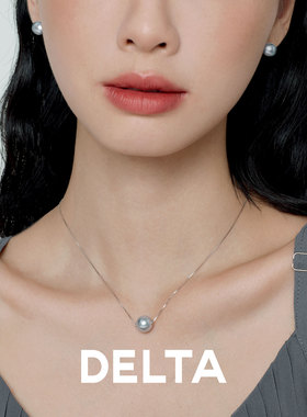 DELTA蓝玫瑰珍珠耳钉浪漫优雅