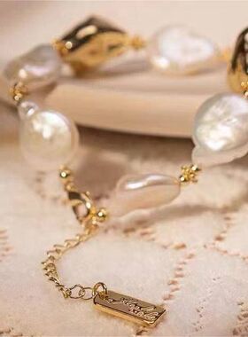 推荐矩形淡水珍珠巴洛克项链ot