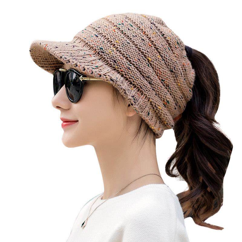 春季户外帽子女士冬天韩版保暖护耳针织毛线帽复古休闲鸭舌0122u,淘宝优惠券,粉丝福利购,淘宝优惠卷