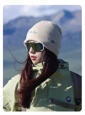 显脸小冷帽女秋冬户外登山针织帽子男毛线帽保暖防寒大头围1017e