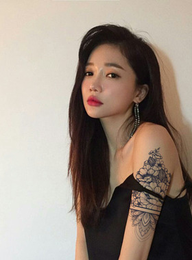 果汁草本纹身贴半永久手臂