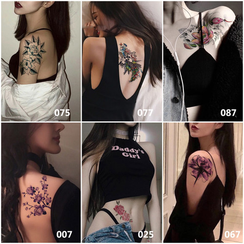 【一份6张】花臂纹身贴防水持久男女手臂刺青贴性感彩绘纹身贴纸 - 图2