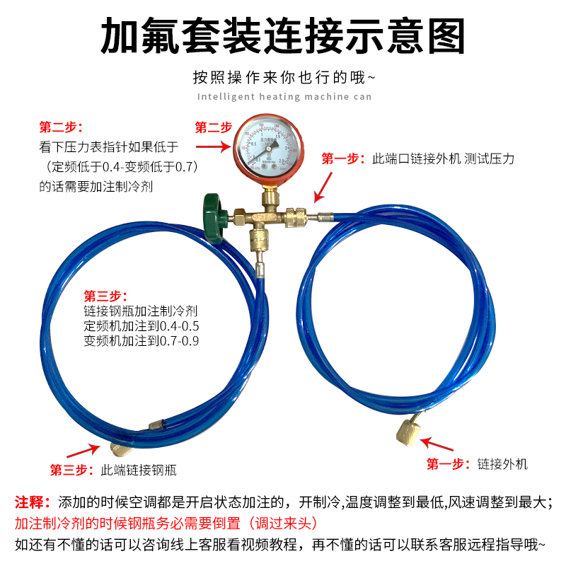 巨化R22制冷剂家用空调制冷液雪种冷媒r410a氟利昂加氟工具套装