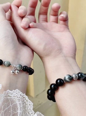 【普陀山官方已过香】普陀山新中式复古转运珠招财转运黑曜石手串