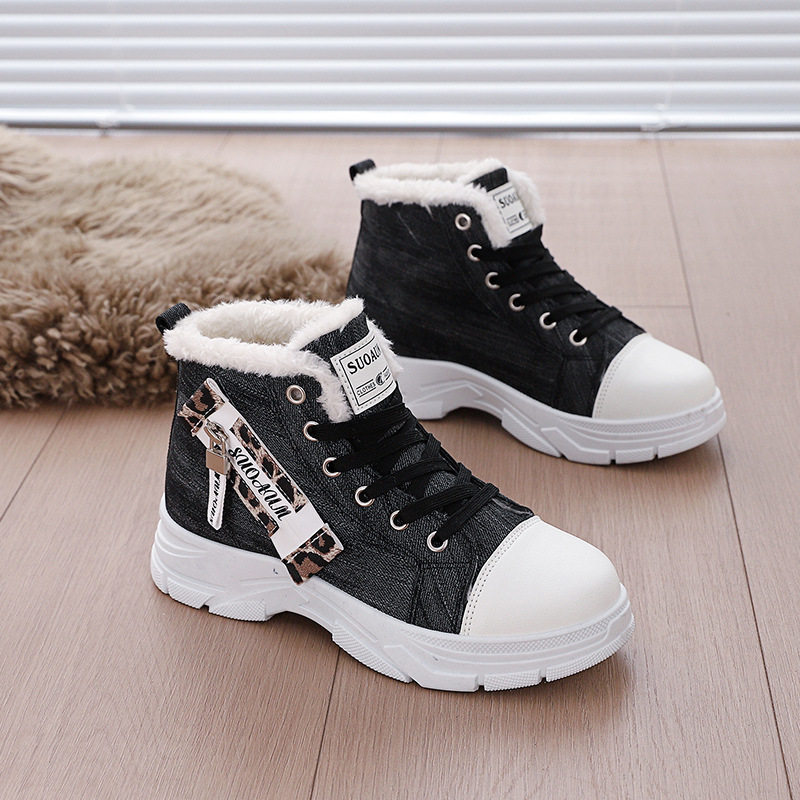 新款加绒帆布高帮女鞋2025冬季厚底增高休闲鞋运动马丁靴女MX006,淘宝优惠券,粉丝福利购,淘宝优惠卷