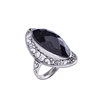 Chun Feng Si Han Literary Retro Distressed Thai Silver Handmade 925 Silver Jewelry Exaggerated Women's Faceted Blue Sandstone Ring