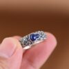 Chun Feng Si Han s925 silver ring simple literary fashion small floral inlaid agate lapis lazuli gourd women's ring