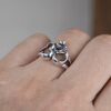 Chunfeng Sihan s925 sterling silver retro craft open ring women's niche Sanskrit word ring