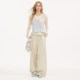 DIDDI MODA Striped Waist Natural Waist Straight Design Temperament Casual Pants Spring 2026