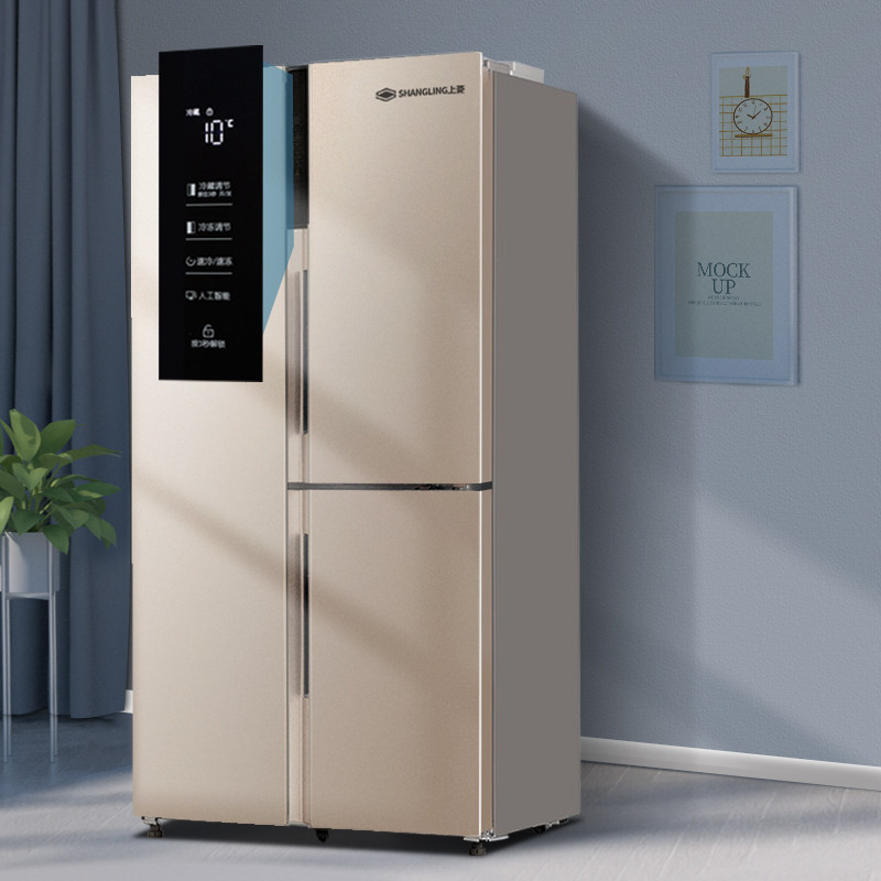 上菱双对开门电冰箱一级变频家用超薄十字四门风冷无霜智节能除菌