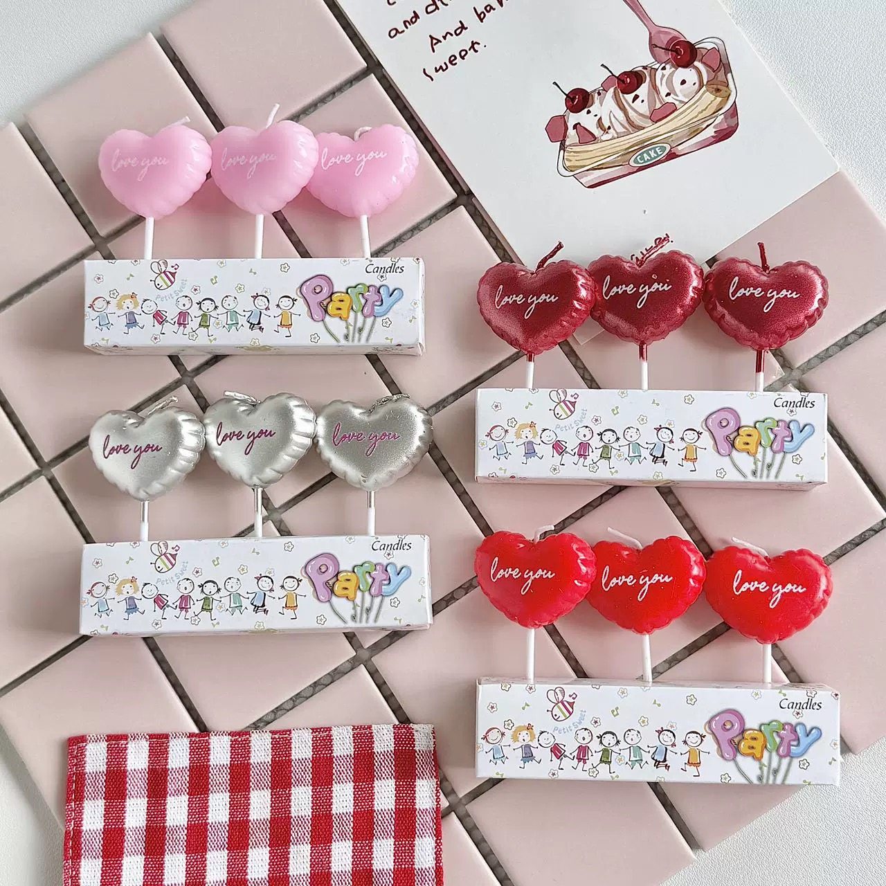 网红情人节蛋糕装饰爱心love you蜡烛插件情侣告白氛围感烘焙装扮,淘宝优惠券,粉丝福利购,淘宝优惠卷