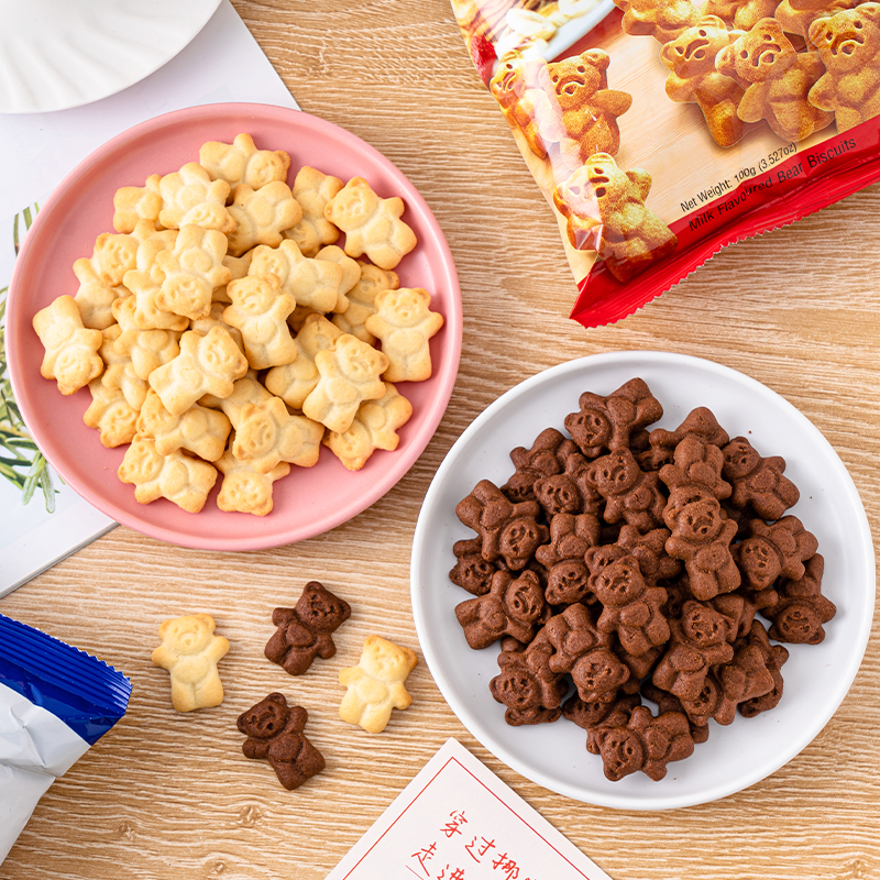 BIKA牛奶味小熊饼干马来西亚进口食品网红零食蛋糕装饰摆件100g - 图3