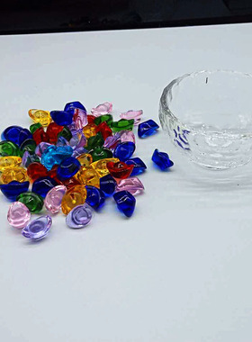 七彩色水晶元宝摆件大小金元