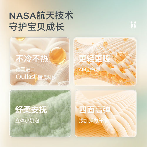 ibaby×outlast恒温空气层儿童睡袋宝宝秋冬季防踢被四季通用 - 图0
