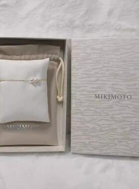 日本专柜Mikimoto海水akoya珍珠手链黄金白金18K双珠葫芦福禄现货