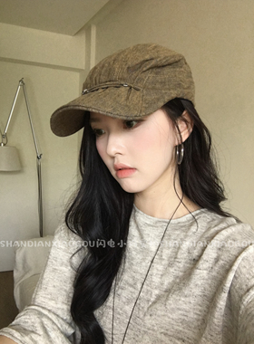 【亚麻复古绑带前进帽】新款百搭显脸小夏季遮阳休闲女款