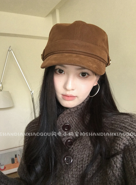 【麂皮大版型马术帽】秋冬保暖遮耳复古英伦风软呢帽女款百搭潮
