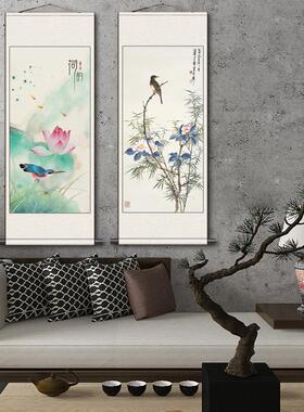 喜上枝头花y鸟画红梅报春花鸟挂画装饰名家字画茶楼书房卷轴挂画