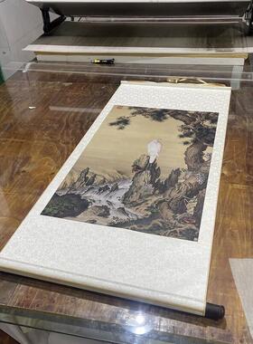 彷古高彷字画名家艺术微喷画芯郎Z世宁-嵩献英芝花鸟绢本装饰画定