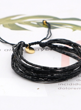 欧美风多层纯色ins学生手环