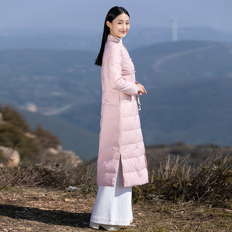 羽绒服女款轻薄中国风冬装汉服改良加厚保暖羽绒衣复古古风禅服女