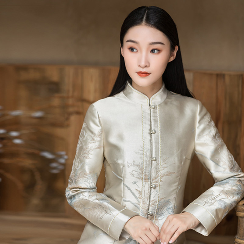 禅服秋冬加绒茶服改良加厚棉衣棉袄 森莲上衣