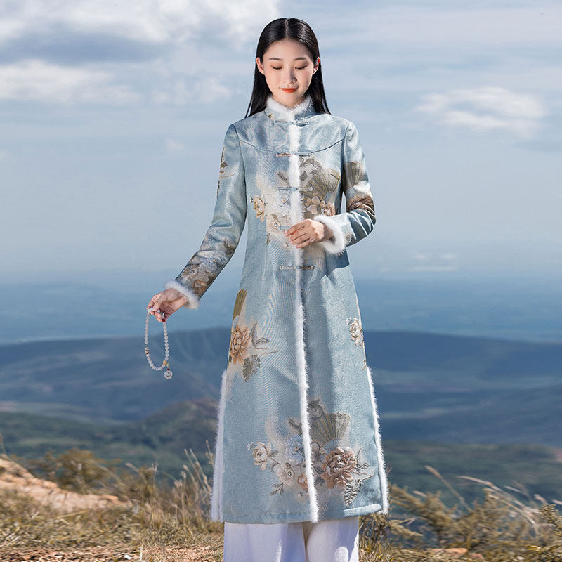 秋冬禅意中国风唐装汉服改良版旗袍 森莲上衣