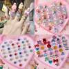 Cute ring children girl makeup toy cartoon animal ring princess ring birthday gift tiara toy