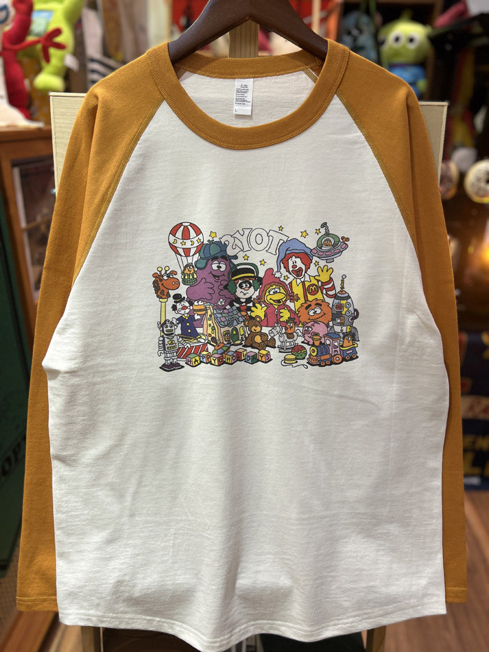 美式复古  vintage 麦当劳一家 插肩拼色重磅纯棉休闲男女情侣T恤,淘宝优惠券,粉丝福利购,淘宝优惠卷