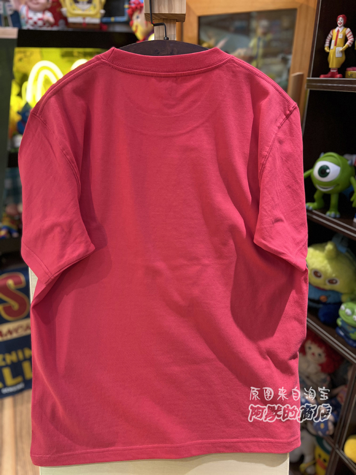 阿默的商店 美式复古 vintage 小猫 玫红色 纯棉休闲男女情侣T恤,淘宝优惠券,粉丝福利购,淘宝优惠卷